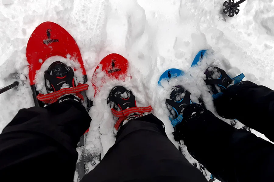 Mit den Schneeschuhen Mit den Schneeschuhen